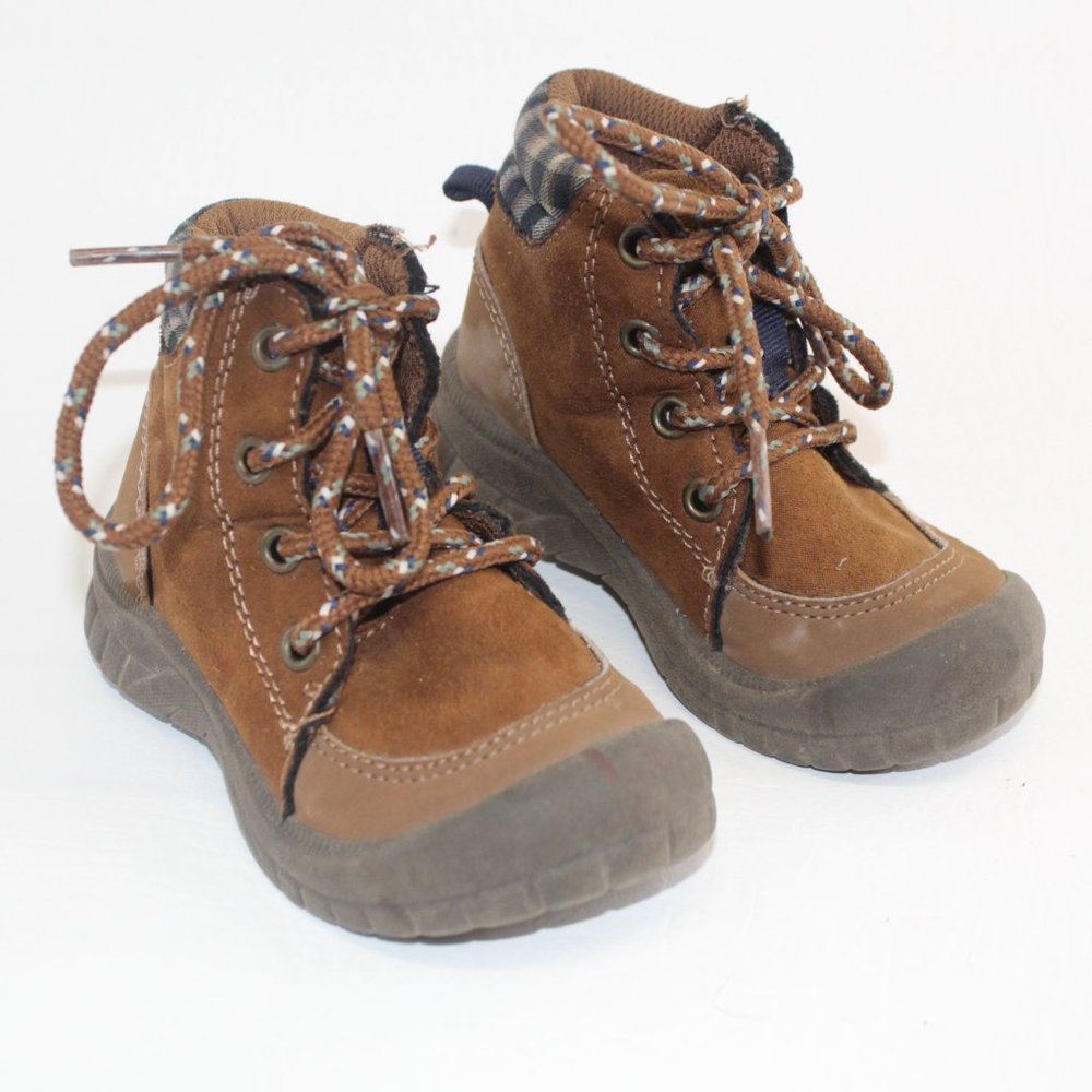 Osh Kosh B'gosh Benito Size 6 Baby Toddler Brown Leather Lace Up Boots #128 - Picture 2 of 11